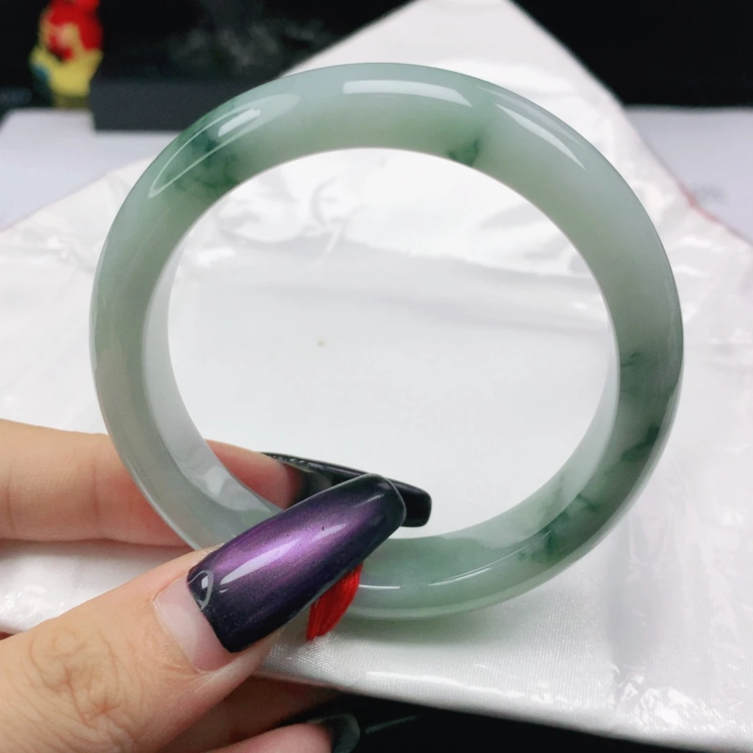 未镶嵌手镯翡翠翡翠54.0飘花正圈