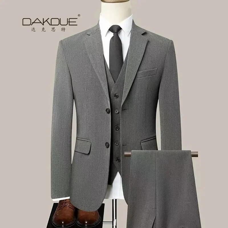 【秋季新款男士西服】时尚修身韩版西服套装休闲商务新郎伴郎套装