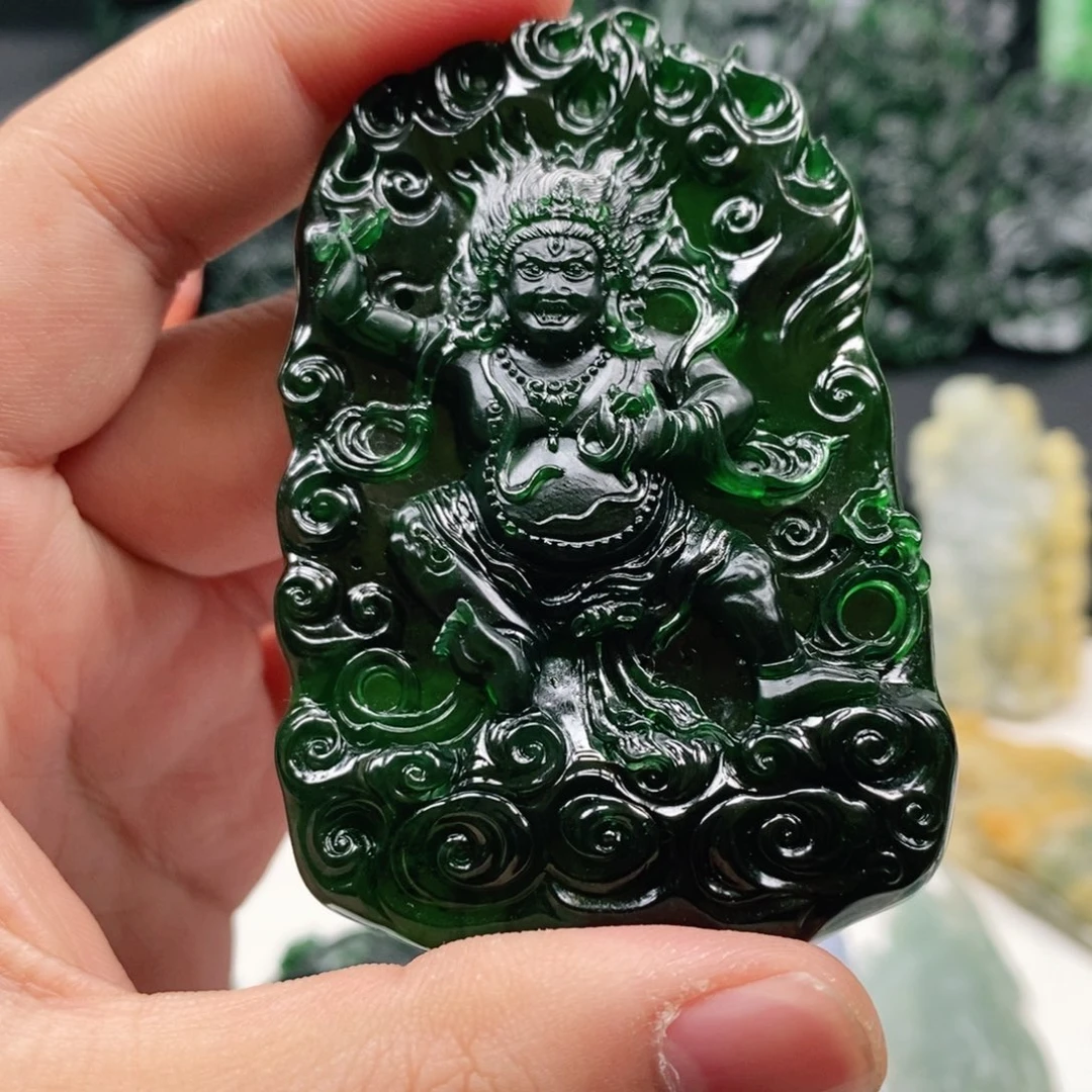 定制翡翠未镶嵌天然翡翠A货大黑天