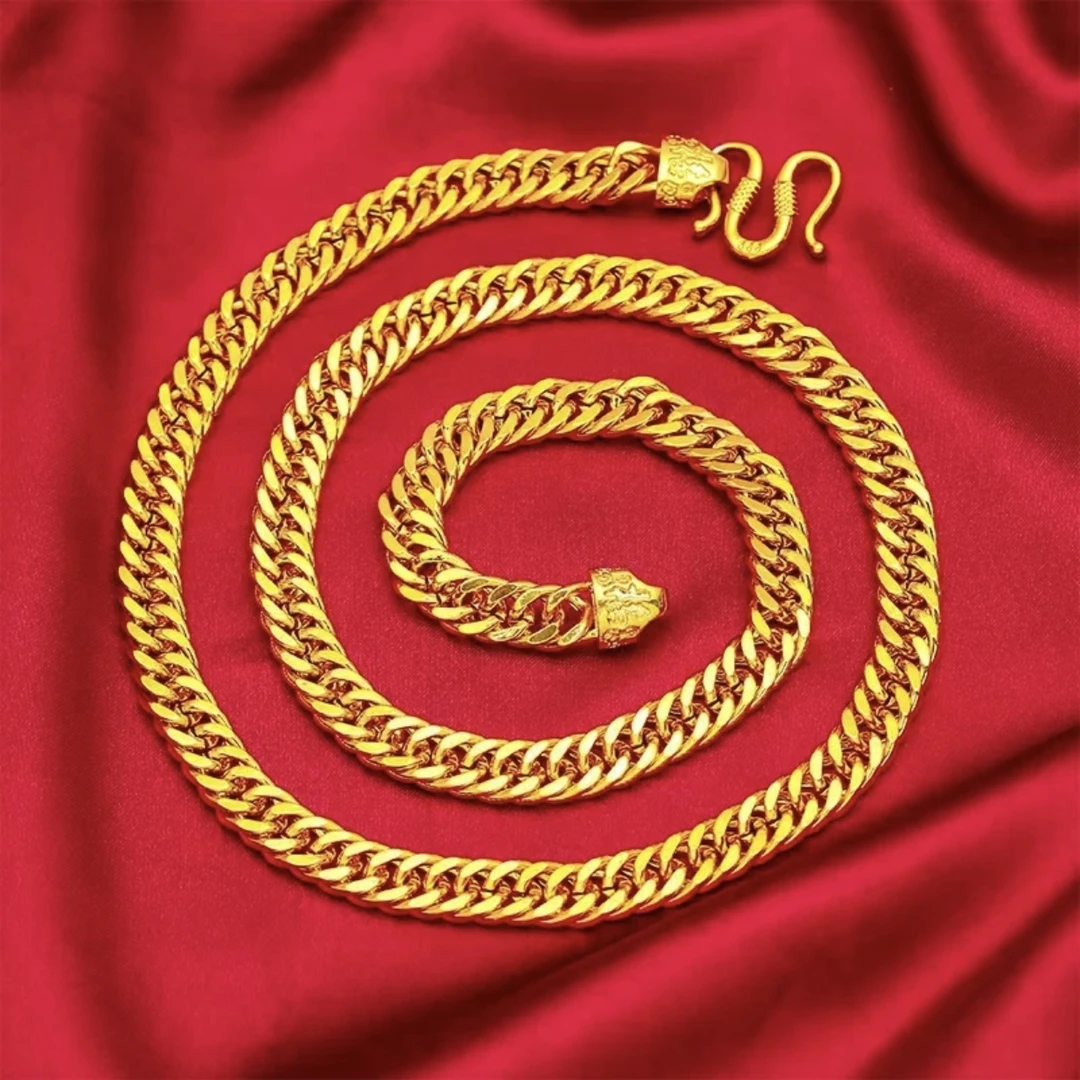 合金项链 【古巴项链】男士休闲亮光镜面工艺