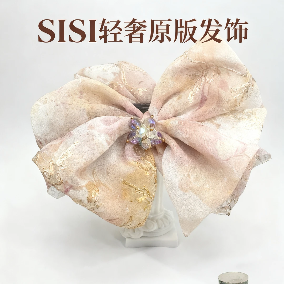 【繁花】原版正版水晶碎花一字夹轻奢百搭发夹马尾半扎蝴蝶高档抓夹