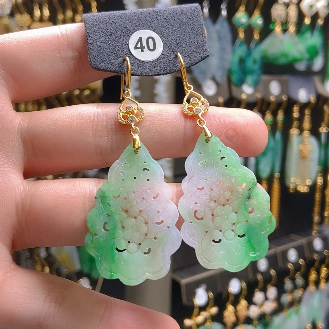 翡翠未镶嵌耳饰翡翠