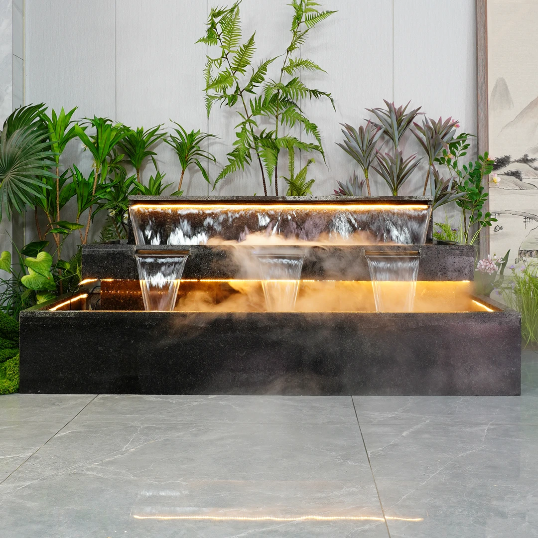 户外庭院成品水池循环流水景观造景摆件公司大堂瀑布喷泉阳台鱼池