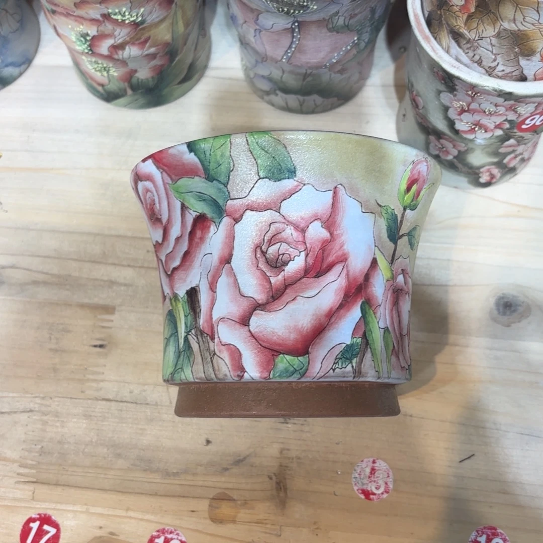 璨***璨景德镇手绘花盆陶瓷