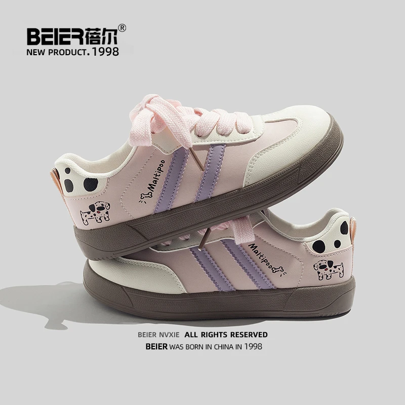 蓓尔学生韩版百搭德训休闲鞋女鞋2025秋季爆款软底板鞋小白鞋6907