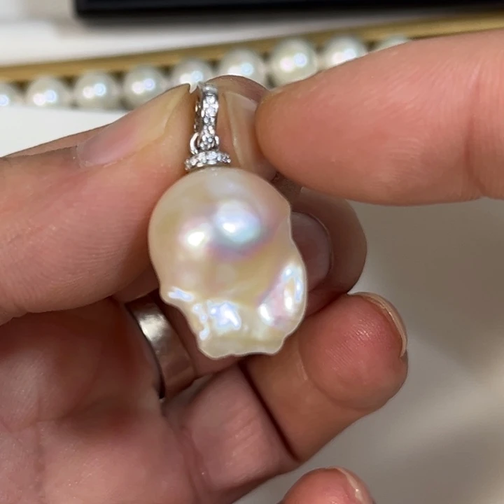 淡水珍珠颈饰银S925镶嵌