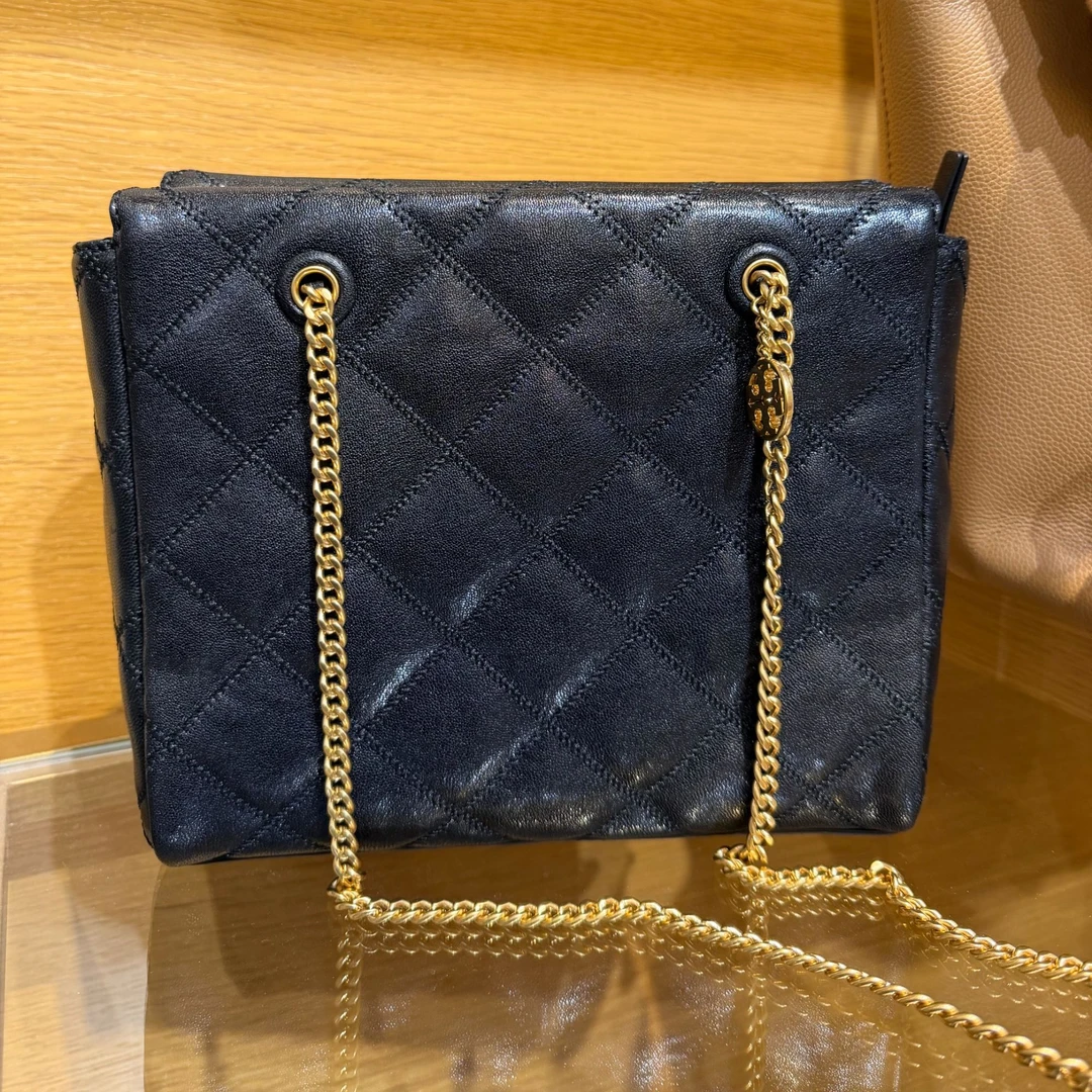 TORY BURCH/汤丽柏琦WILLA拉链托特163631黑色23.5*12*5.5cm