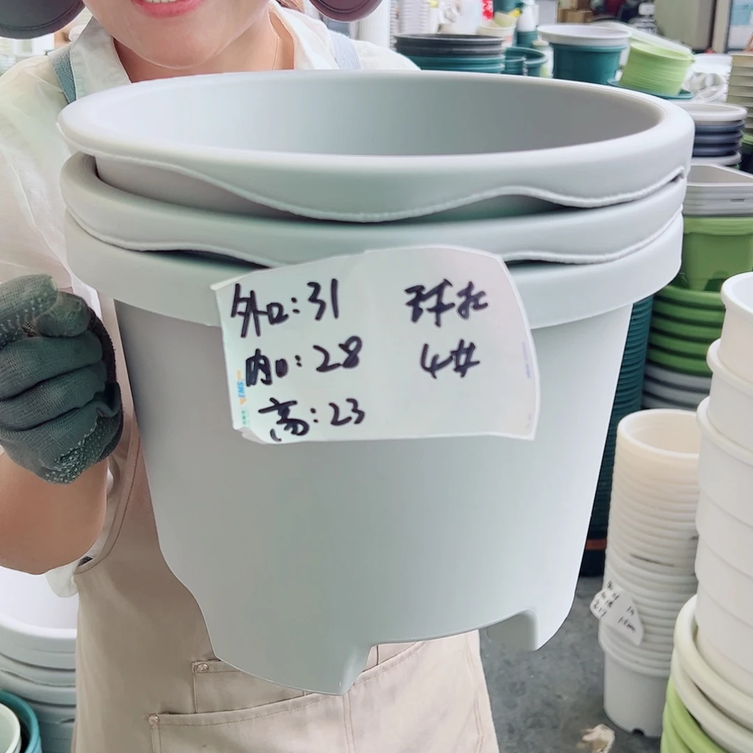 瑕疵球根盆4#灰白色3个无托