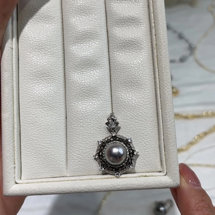 海水珍珠吊坠(不含链)银S925镶嵌