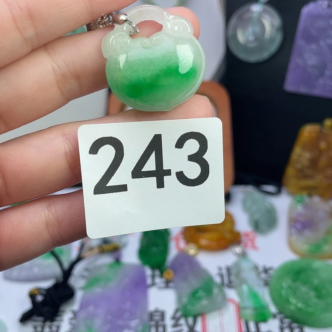 翡翠未镶嵌吊坠(赠链)