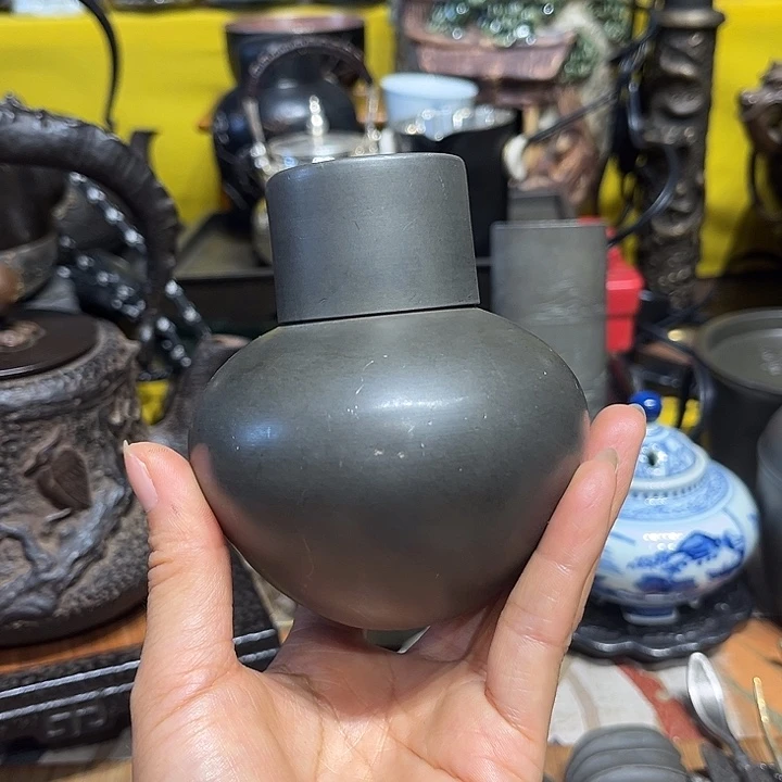 蜜安罐瓷香炉锡茶则