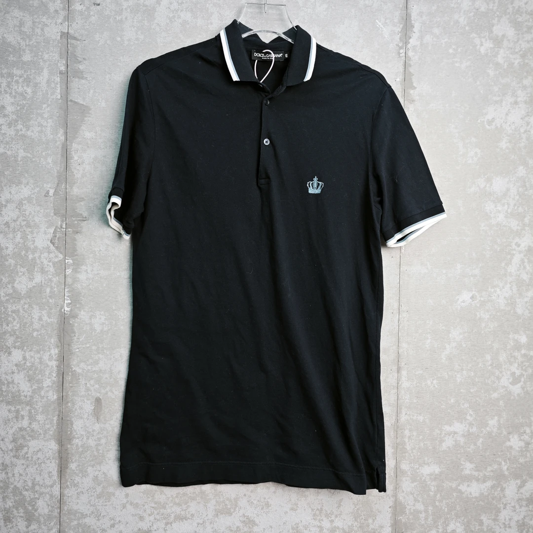 未使用 WE11 DONE 48*1/皇冠刺绣黑色polo衫/15791/JP