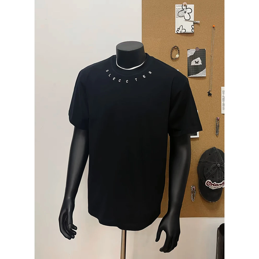 cleanfit黑色美式t恤男款夏季重磅字母vibe短袖舒适感百搭体恤衫