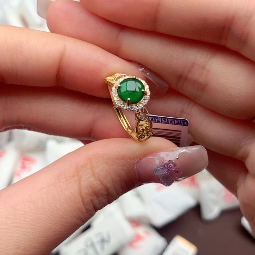 【闪购商品】翡翠戒指银S925镶嵌一