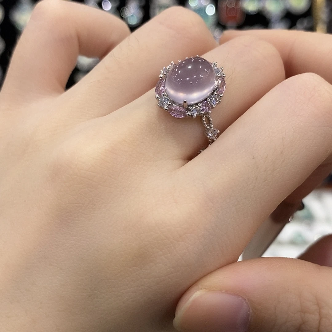 戒指银S925镶嵌萤石