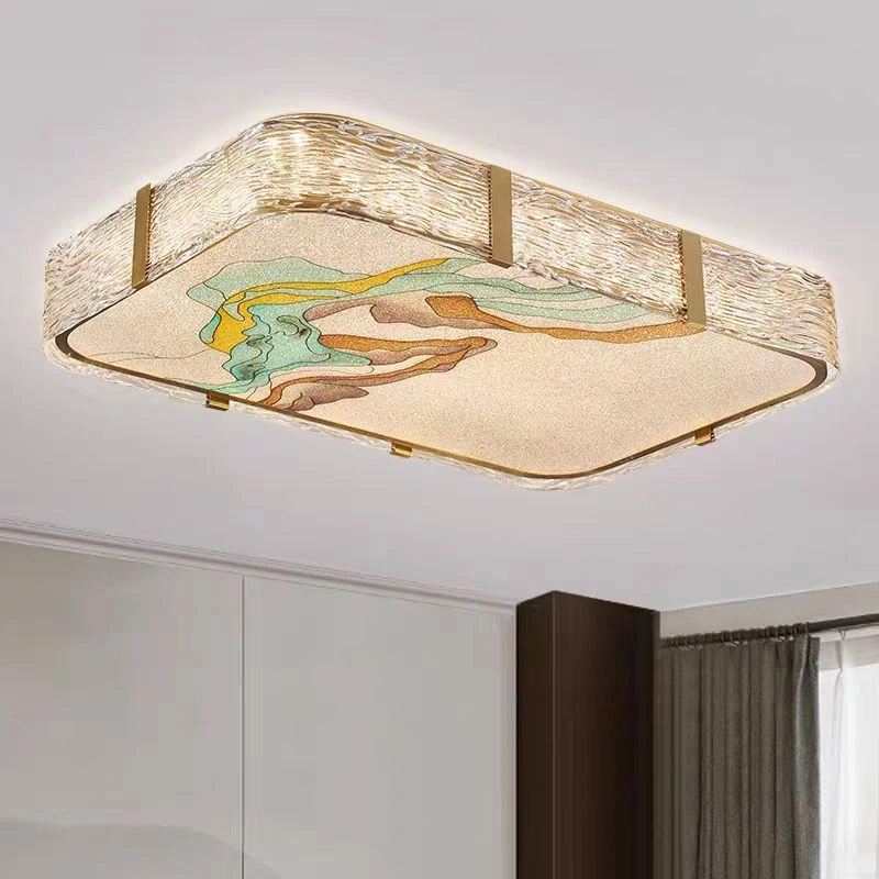 全铜智能珐琅彩客厅卧室吸顶灯现代新中式别墅中国风高端大气灯具