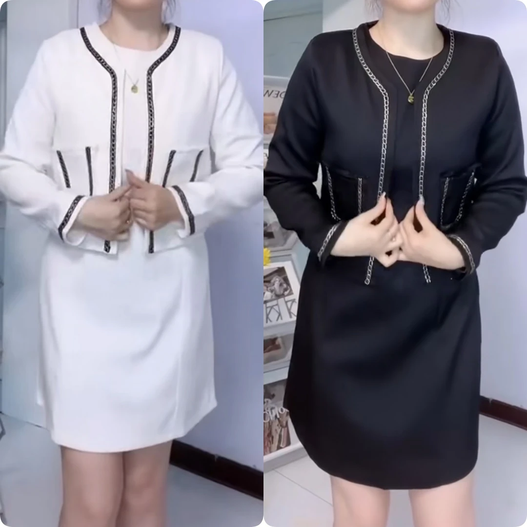 2025秋季新款时尚修身显瘦款女气质网红洋气两件套百搭款Z7226