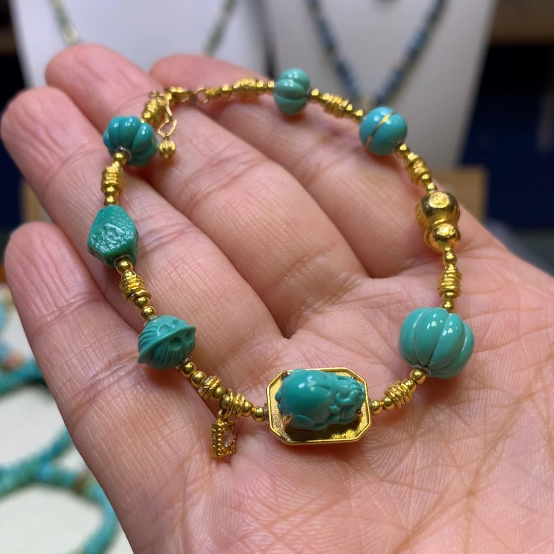 绿松石18K金镶嵌单圈