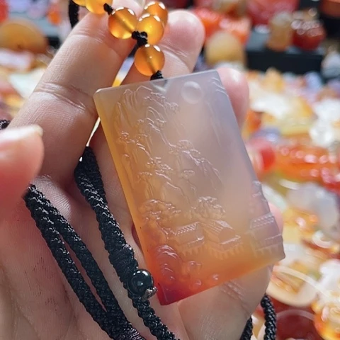 玛瑙/玉髓颈饰未镶嵌常***粉