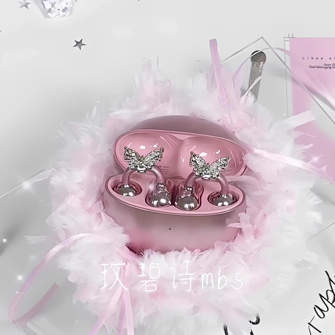 铜合金耳饰 甜美锆石蝴蝶耳机夹扣时尚耳饰夹扣适用freeclip耳机