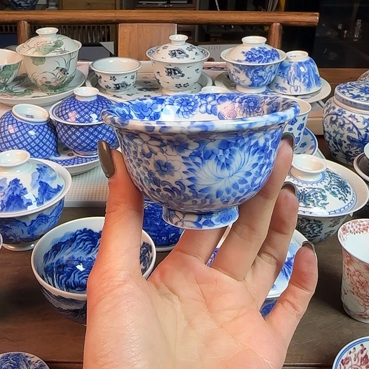 名窑口 点工万花压手杯