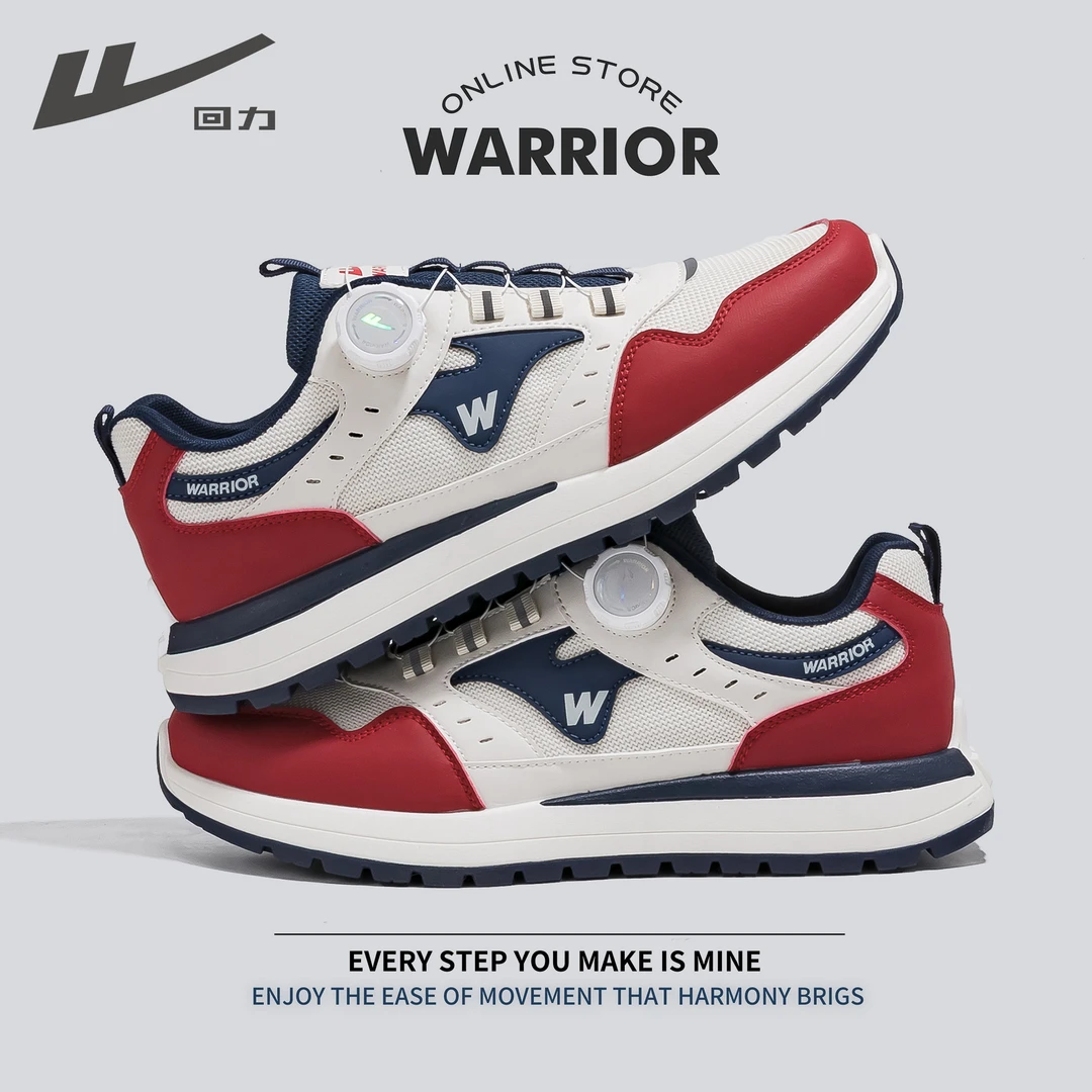 Warrior/回力春季运动鞋休闲板鞋男士阿甘鞋时尚百搭网面透气潮鞋