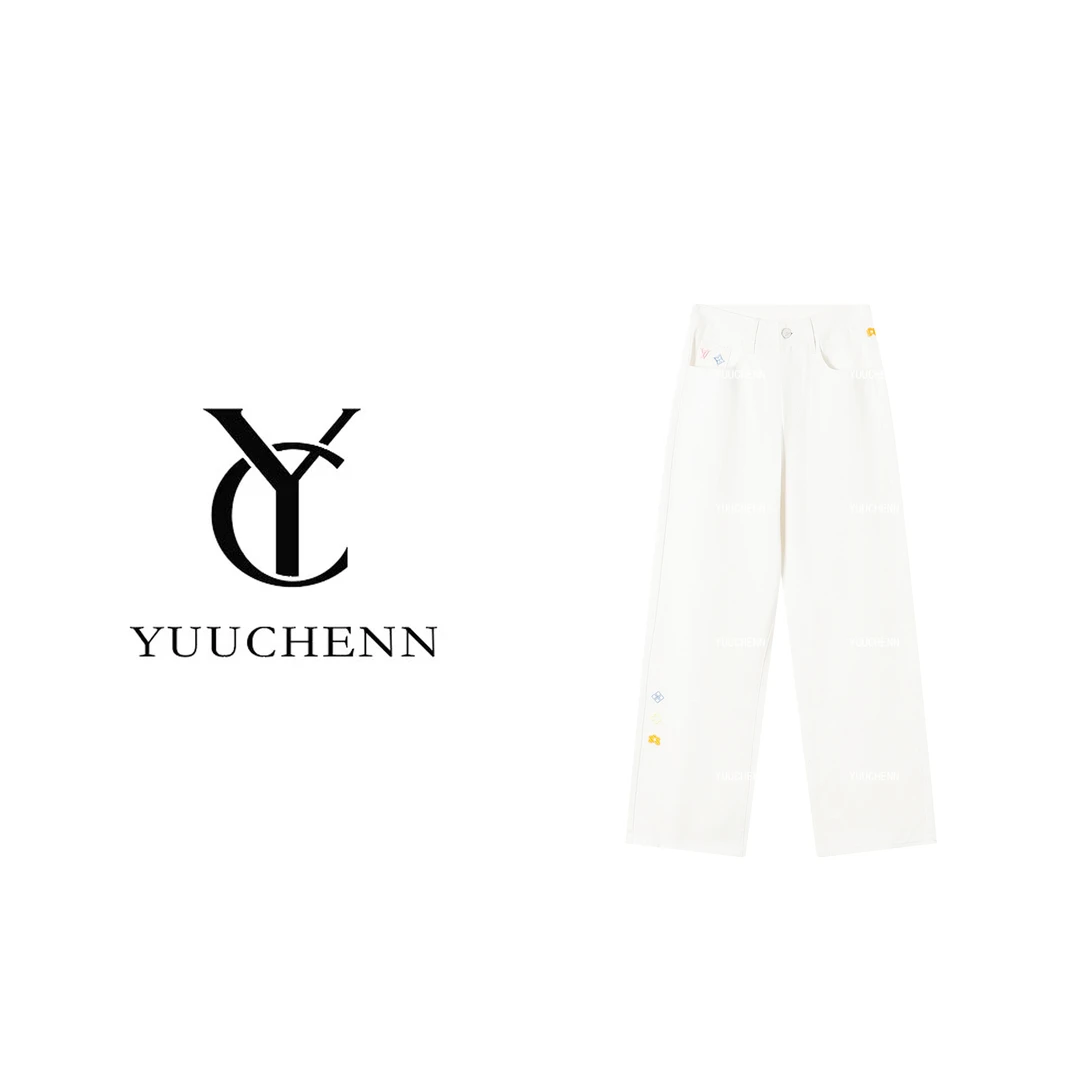 YUUCHENN洋气休闲装裤子早春漂亮衣服简约时尚垂感直筒 3216