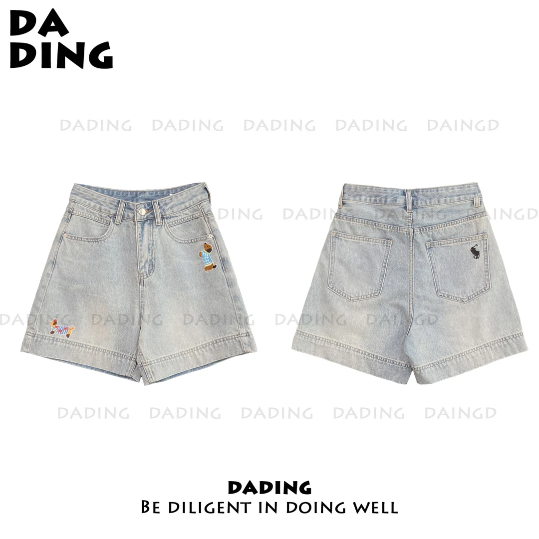 DADING 【腊肠狗】2025春夏新款腊肠狗卡通刺绣时尚短裤井2673A