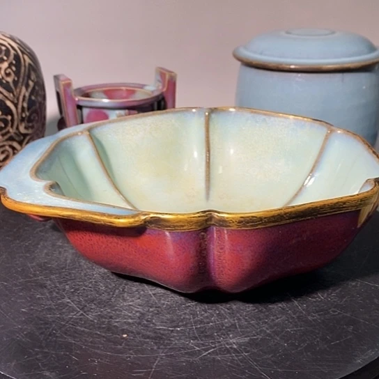 摆件醉*钧官窑帽沿笔冼