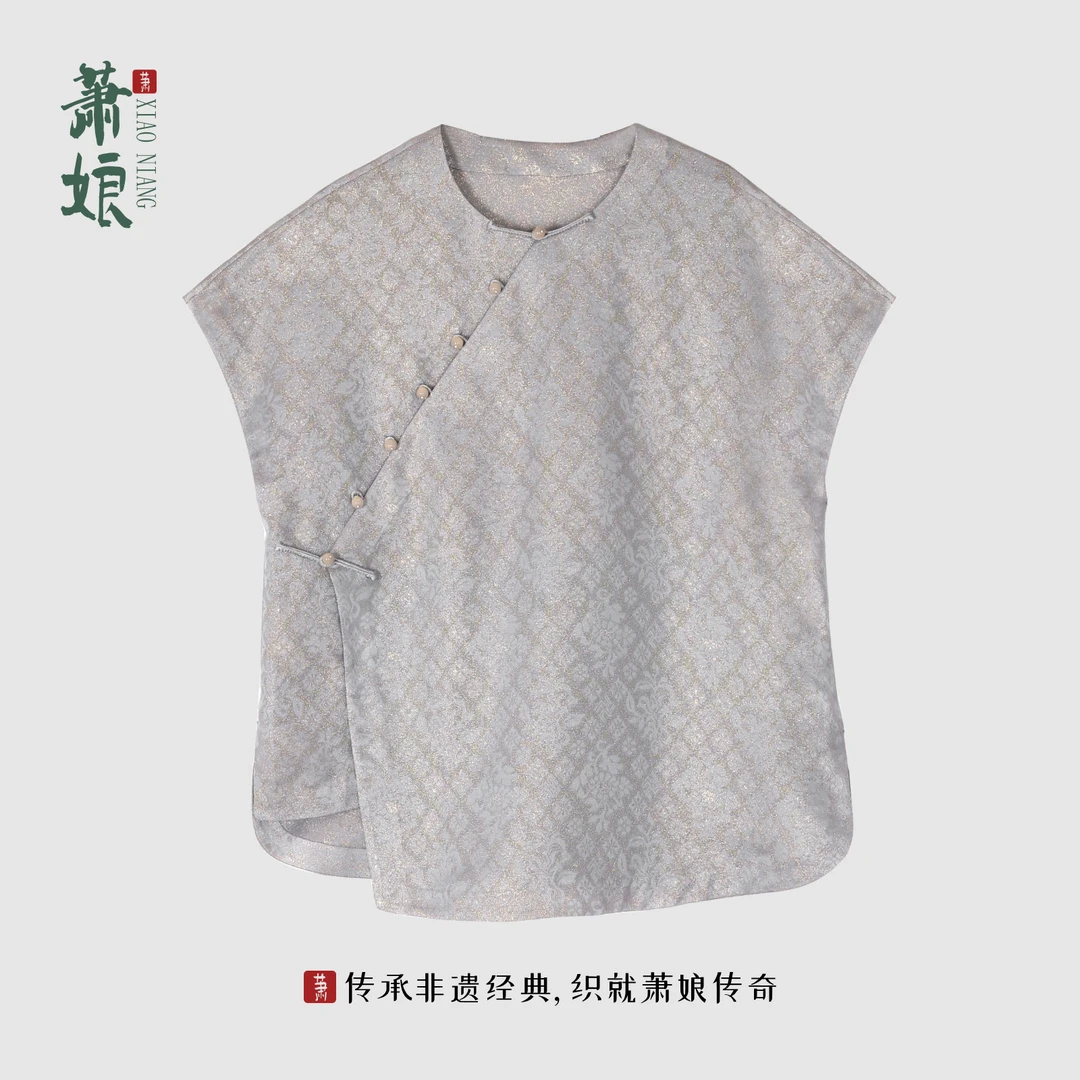 萧娘【竹烟波月】四经绞罗圆领上衣桑蚕丝新老钱风松弛感女装2719