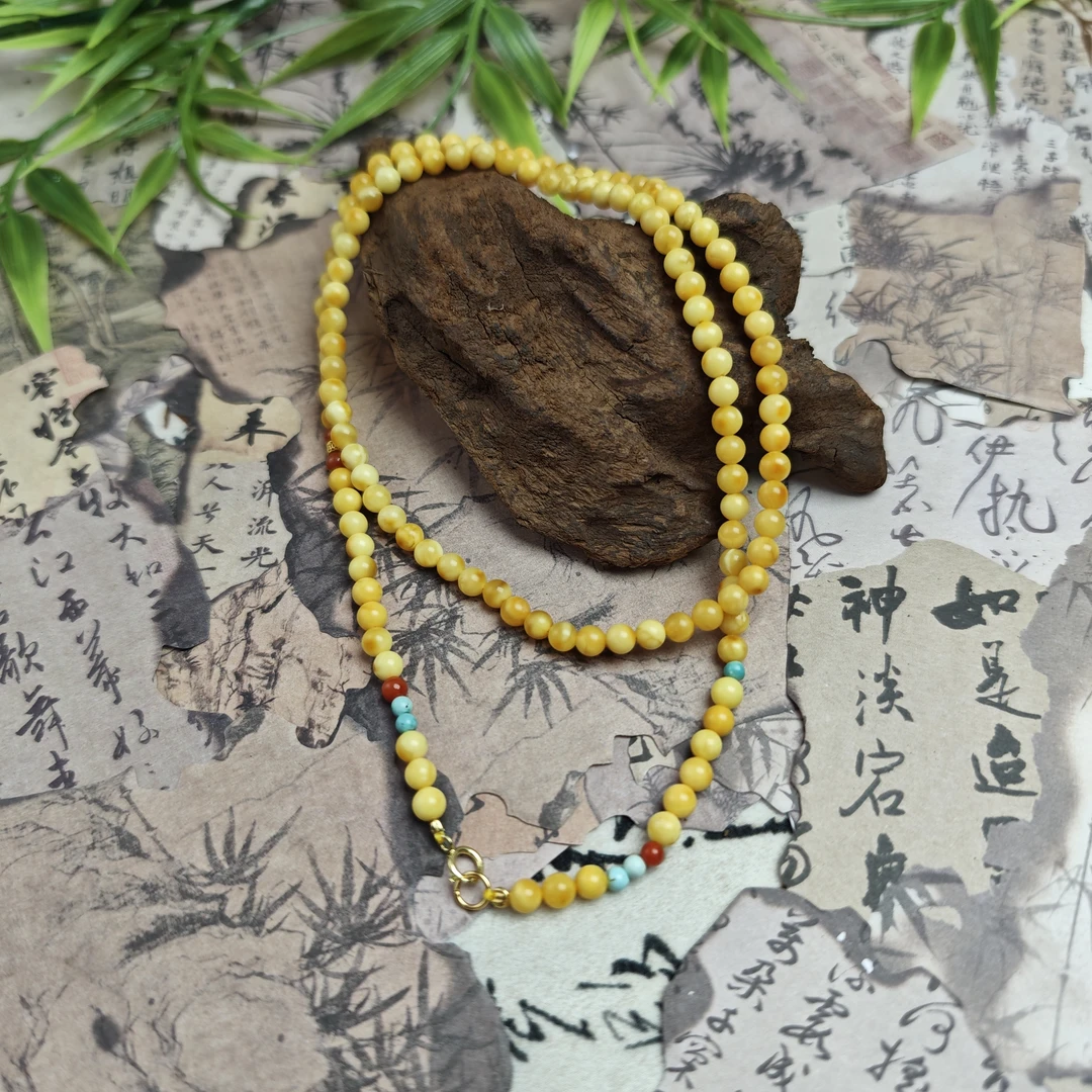 【蜜语原创】开年大吉 天然琥珀蜜蜡小点位万能链