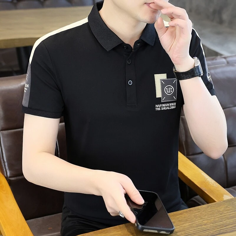 男士polo衫2025夏季新款潮流时尚短袖T恤舒适修身百搭男装打底衫