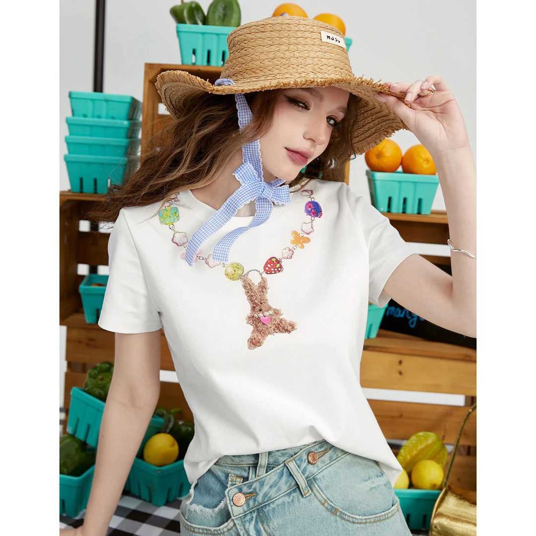 【多巴胺系列】2025年夏季新款美式趣味印花T恤宽松短袖上衣