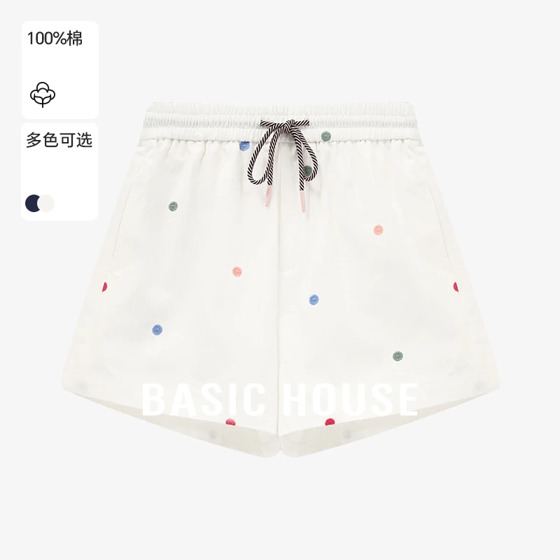 Basic House/百家好夏季彩色波点纯欲慵懒风洋气短裤-B0625B5Q572