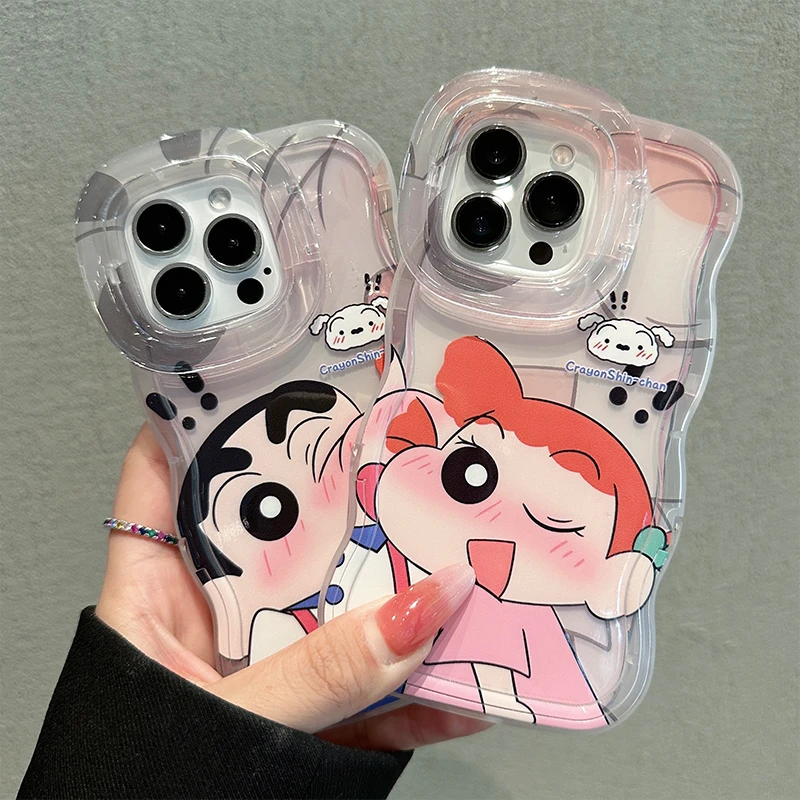 可爱小新适用苹果16/华为oppo/vivo小米双支架手机壳卡通创意流行