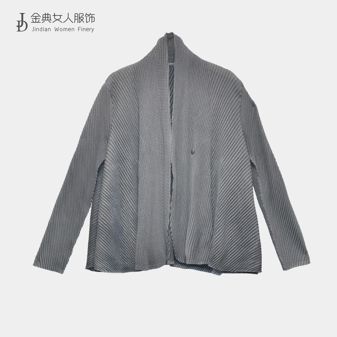 【金典女人服饰】设计感气质一粒扣褶皱显瘦外套    长袖女外搭0166