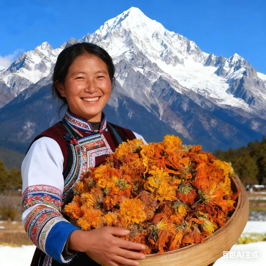 云南玉龙雪山特产冰菊泡水有浓醇口感的胎菊雪菊菊花金银花