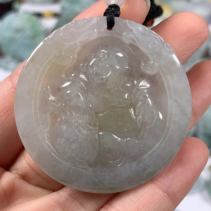 翡翠未镶嵌颈饰逍遥佛福利