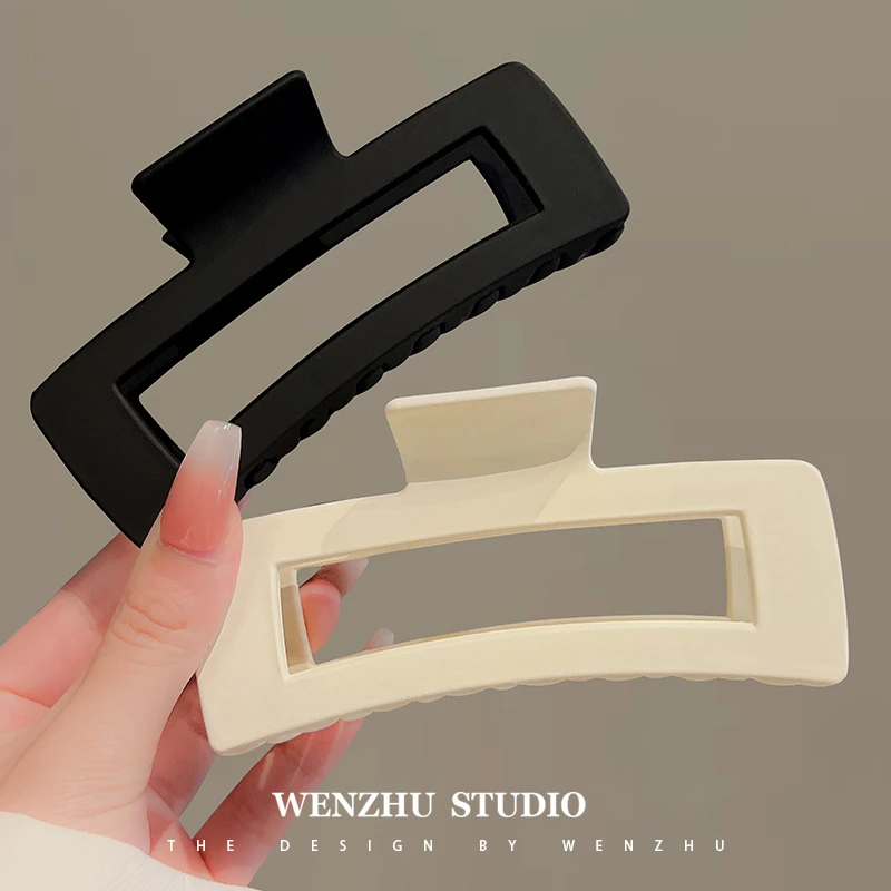 韩国鲨鱼高颜值哑光磨砂经典黑色大号后脑勺抓夹网红爆款发卡头饰