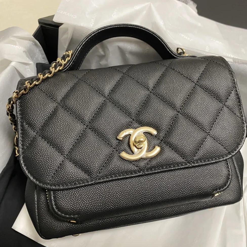 99新 Chanel/香奈儿 青奢荟/22C手柄方胖子邮差斜挎包/71735
