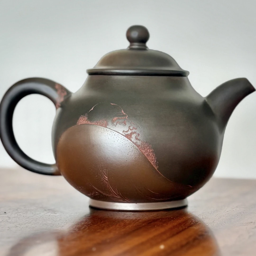 王金川纯手工紫砂壶原矿大红袍龙窑柴烧350毫升发茶性更好全手工