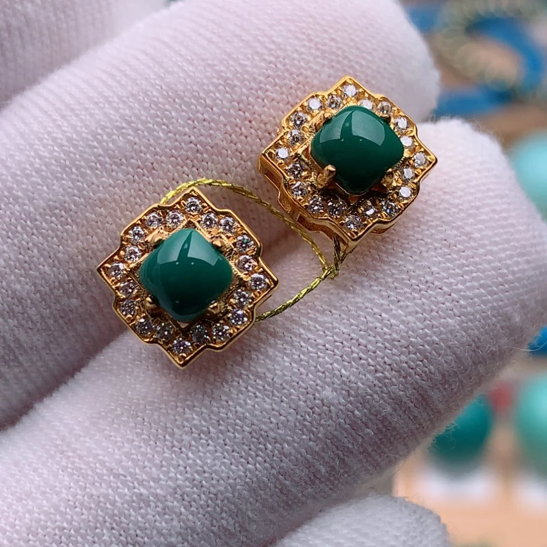 18K金镶嵌绿松石珠宝奇石