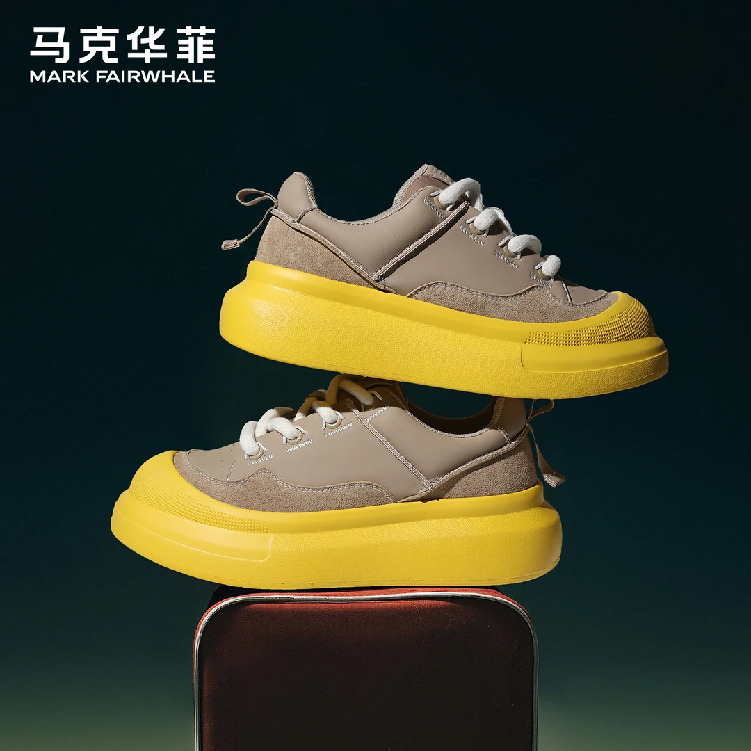 马克华菲2025新款百搭男鞋秋冬增高复古潮流潮鞋厚底休闲鞋