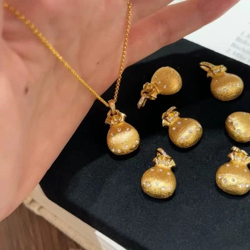 钛钢项链 梅姐饰品67 高货版小福袋毛衣链锁骨链