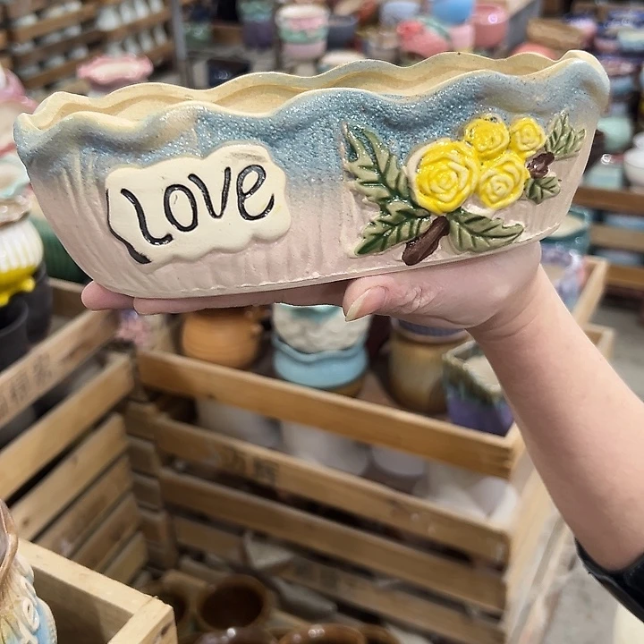 有孔.凑满10元发货多肉陶瓷花盆！