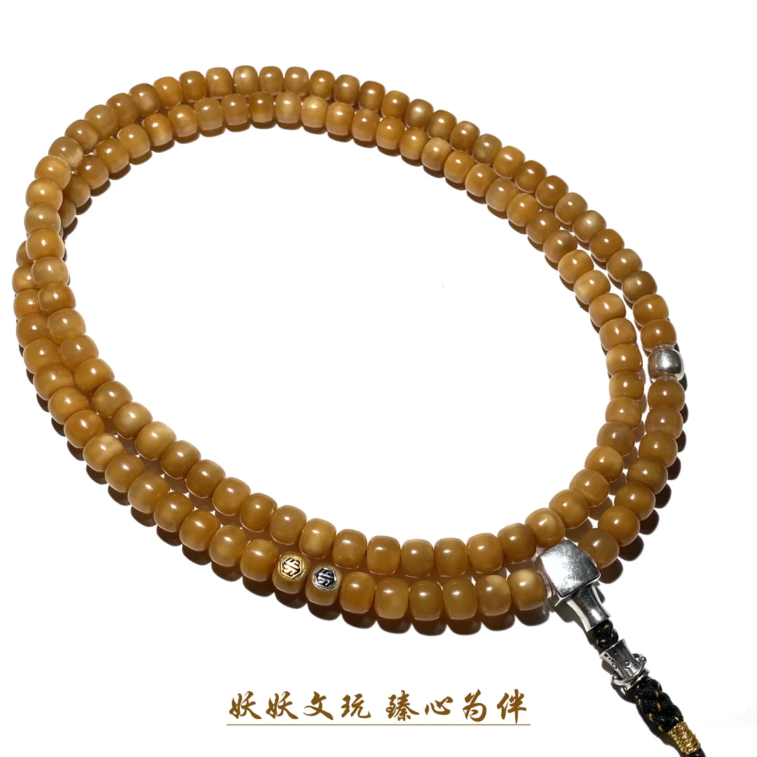 【P907】龙脊菩提玉化料定制双标含配饰设计款108长串 尺寸8mm左右