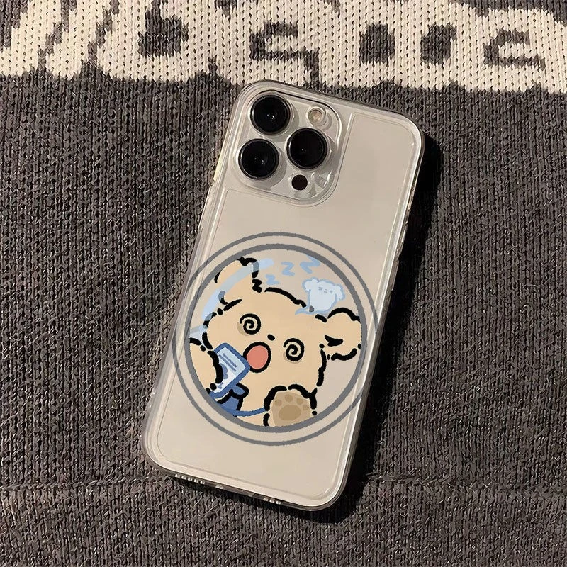 晕乎乎小狗太空手机壳适用于苹果15透明iphone14手机壳1312pro