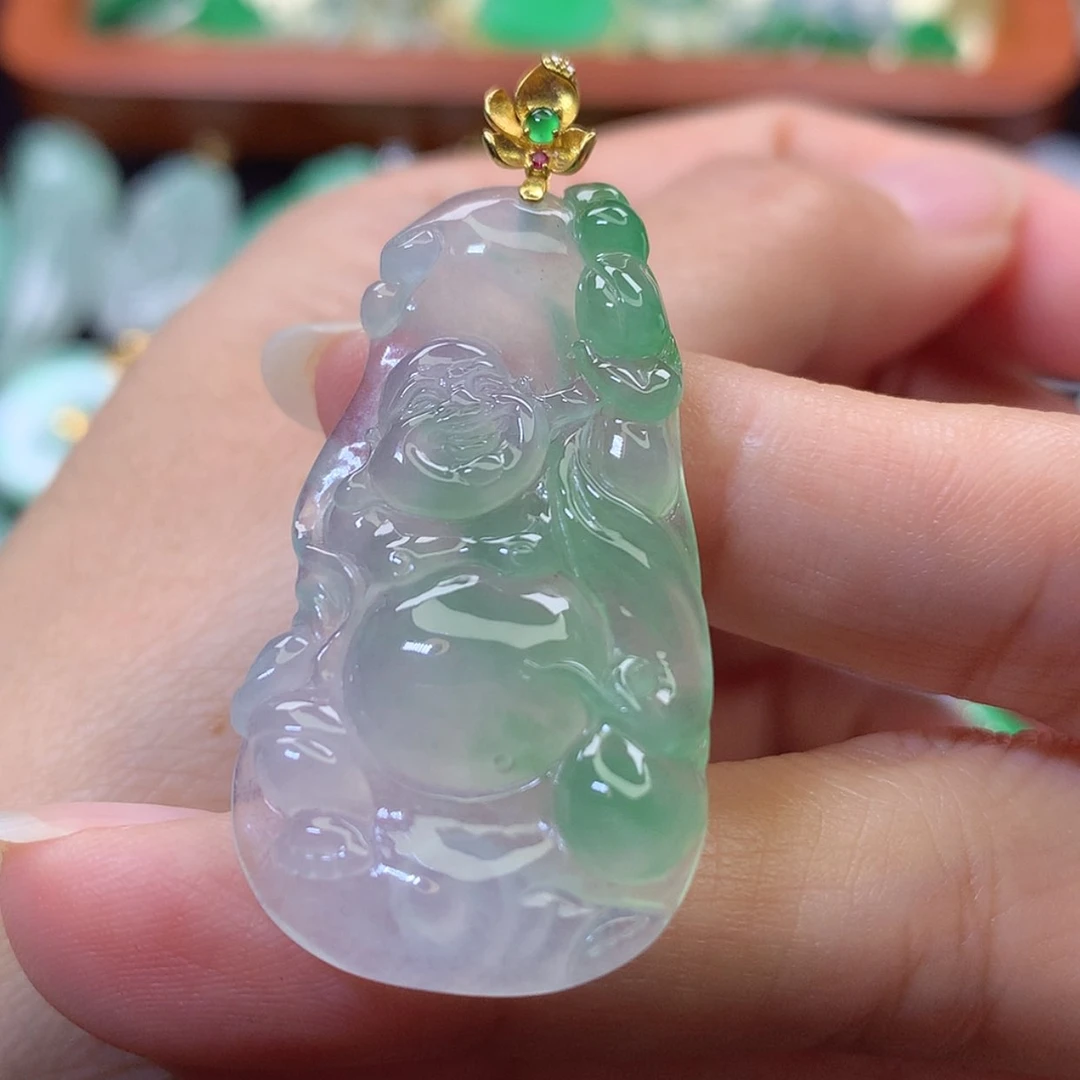 【闪购商品】吊坠(不含链)18K金镶嵌翡翠