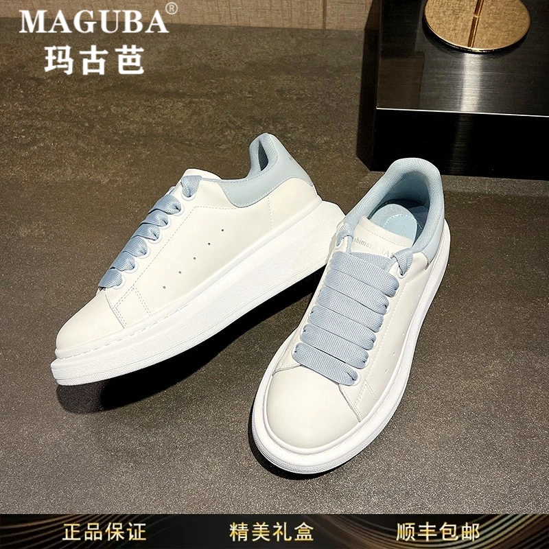 玛古芭女鞋厚底休闲小白鞋女轻便舒适低帮潮流百搭韩版拼色板鞋女