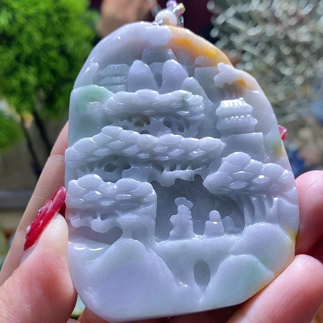 【闪购商品】翡翠颈饰未镶嵌山水